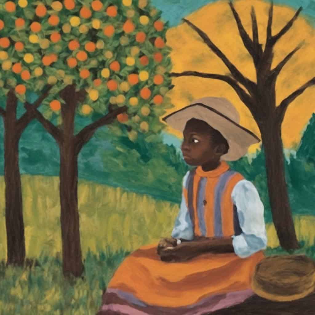 λουλούδι, τέχνη κοινωνικού διαλόγου, παιδική εικόνα, πίνακας ζωγραφικής, κοινωνική τέχνη και πολιτισμός, έργο τέχνης με θέμα την κοινωνική έκφραση, παιδί με καπέλο σε φυσικό περιβάλλον, χρώματα φύσης και κοινωνικής επικοινωνίας, ζωγραφική με θέμα την τέχνη ως μέσο κοινωνικού διαλόγου.